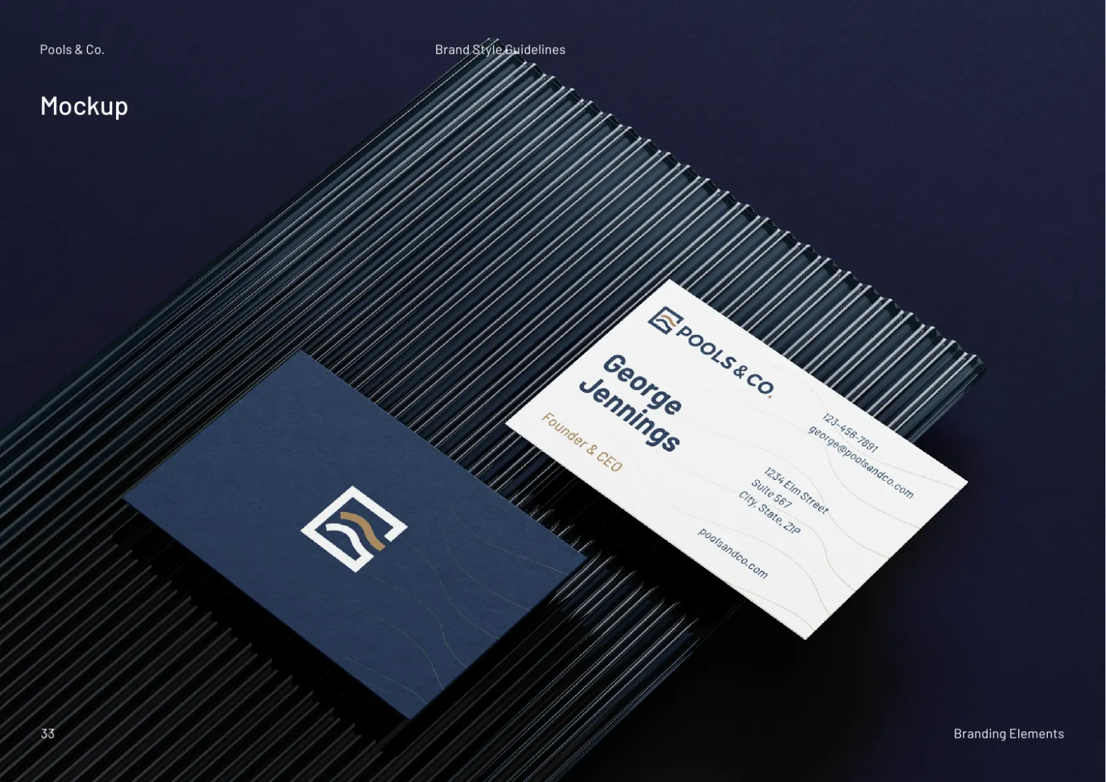 Pools & Co business cards