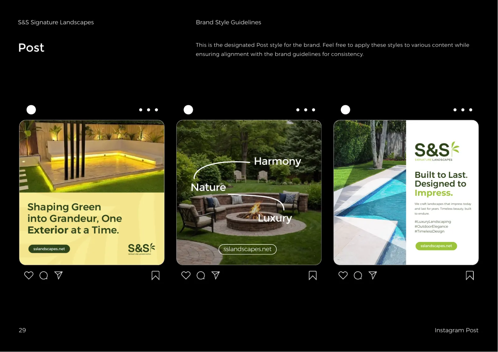 Signature Landscapes Instagram post designs